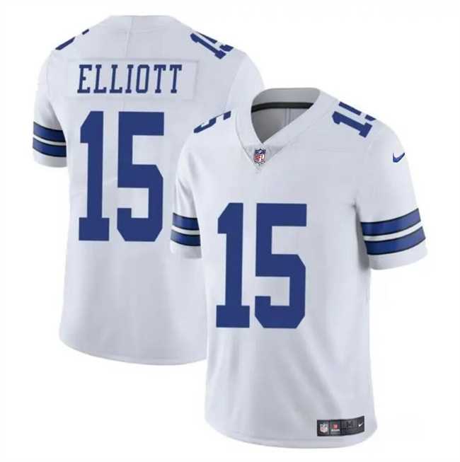 Men & Women & Youth Dallas Cowboys #15 Ezekiel Elliott White Vapor Untouchable Limited Stitched Jersey